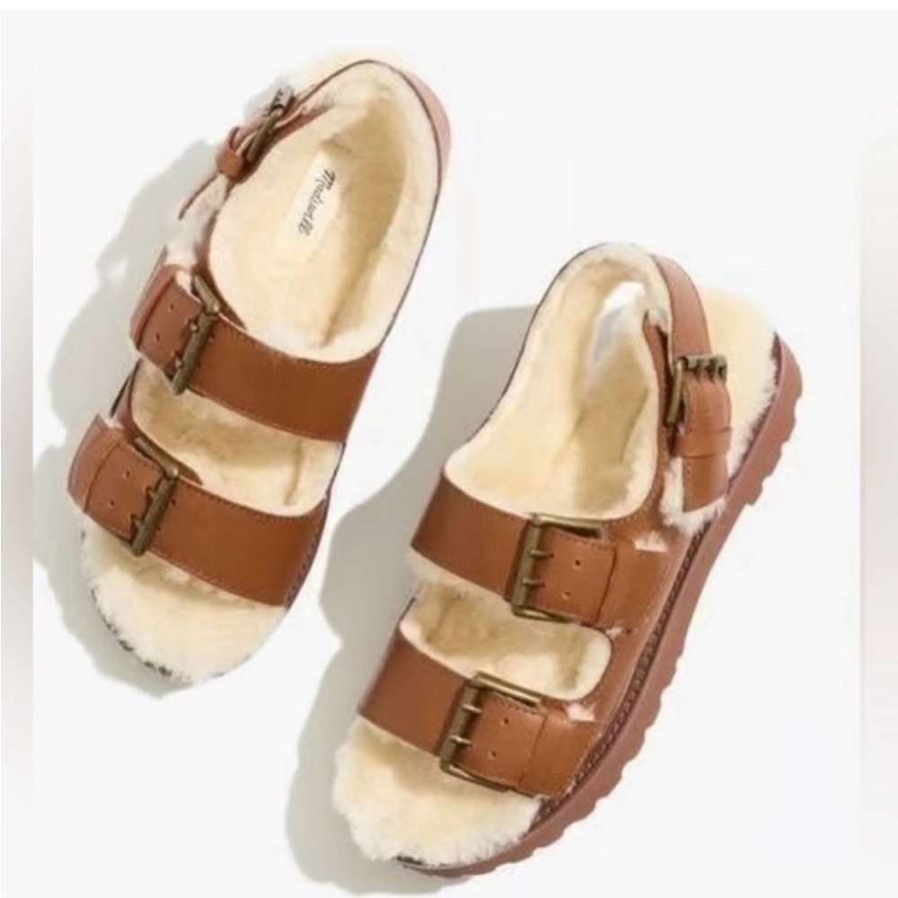 Madewell Women’s The Shearling-Lined Madelyn Sandals Shoes Cozy Size 7 NWOT